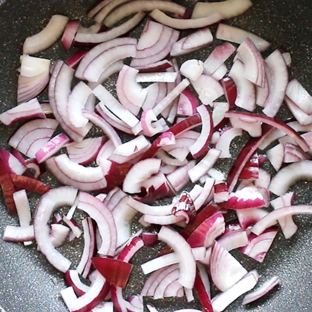sauté red onion slices