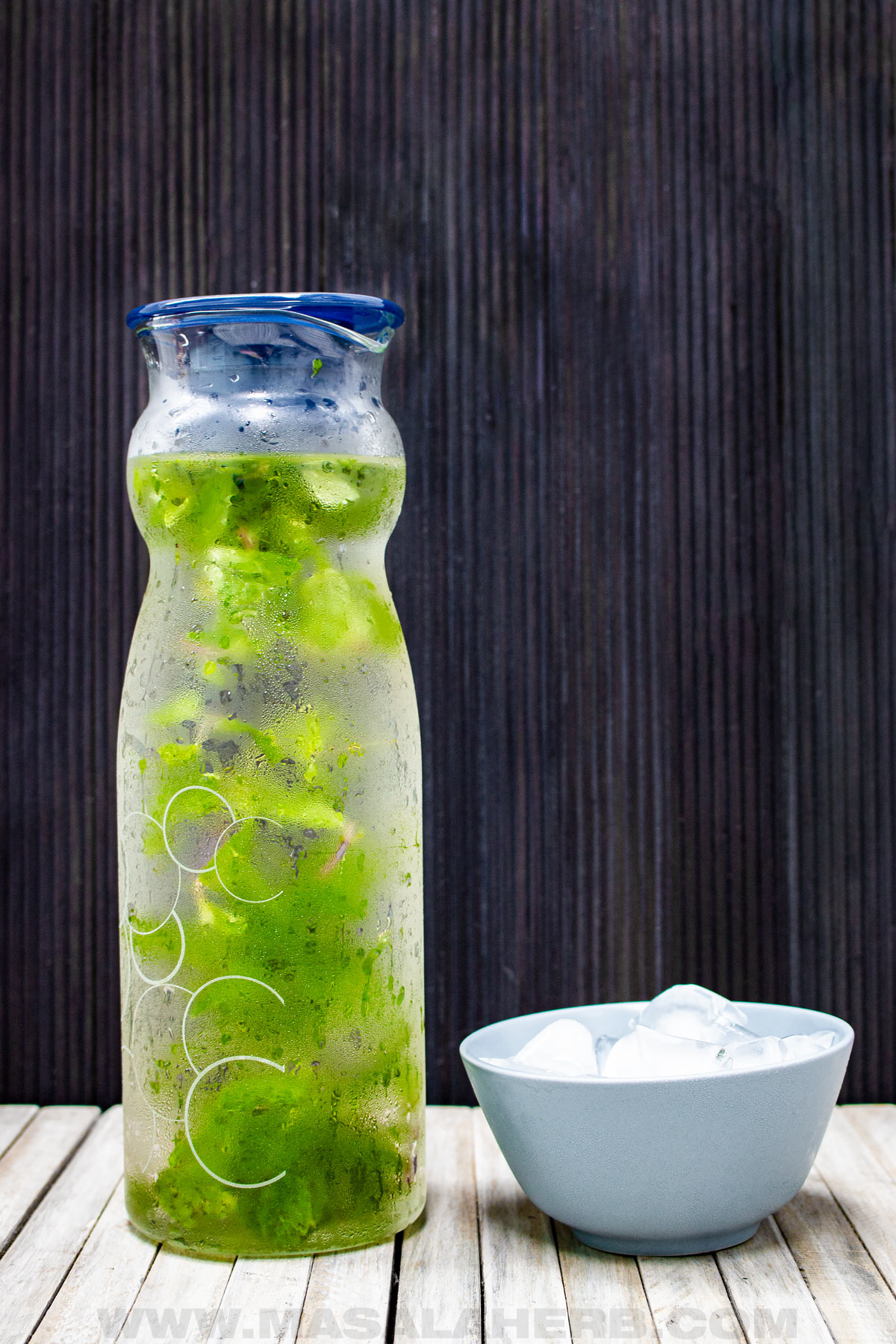 infusing water with fresh mint