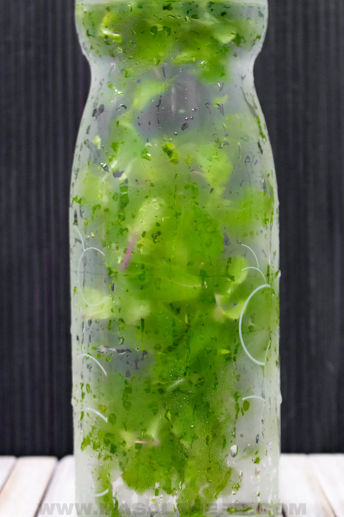 mint water in a bottle