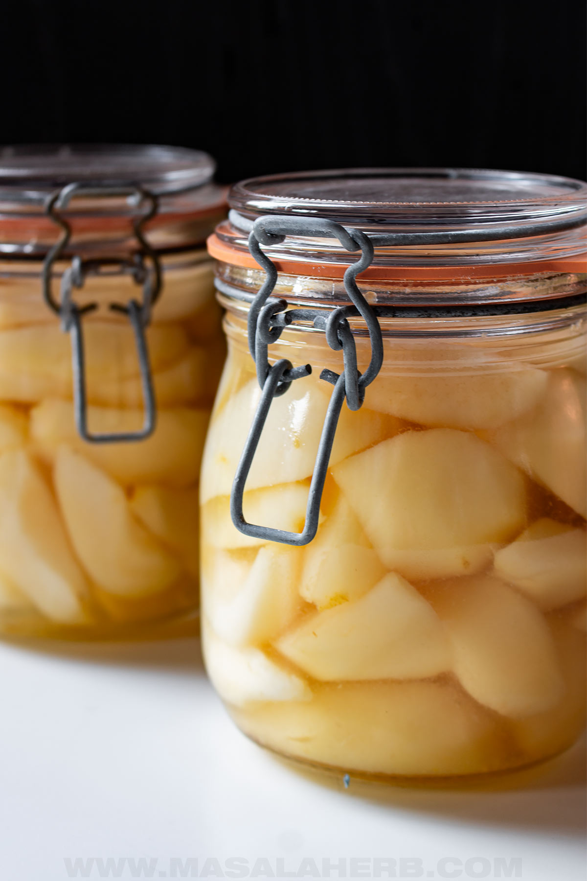 pears canned in jars