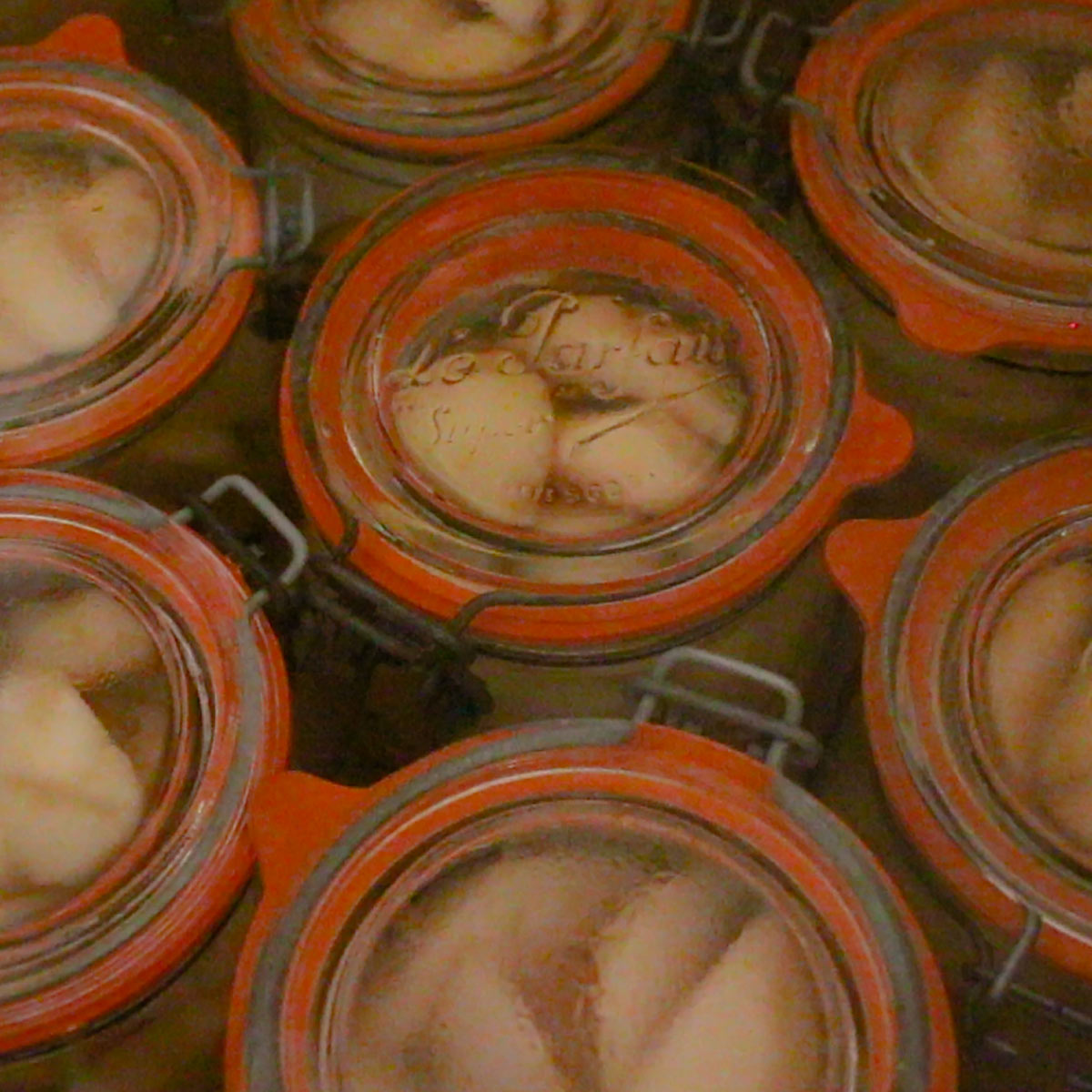 jars for canning covered with water
