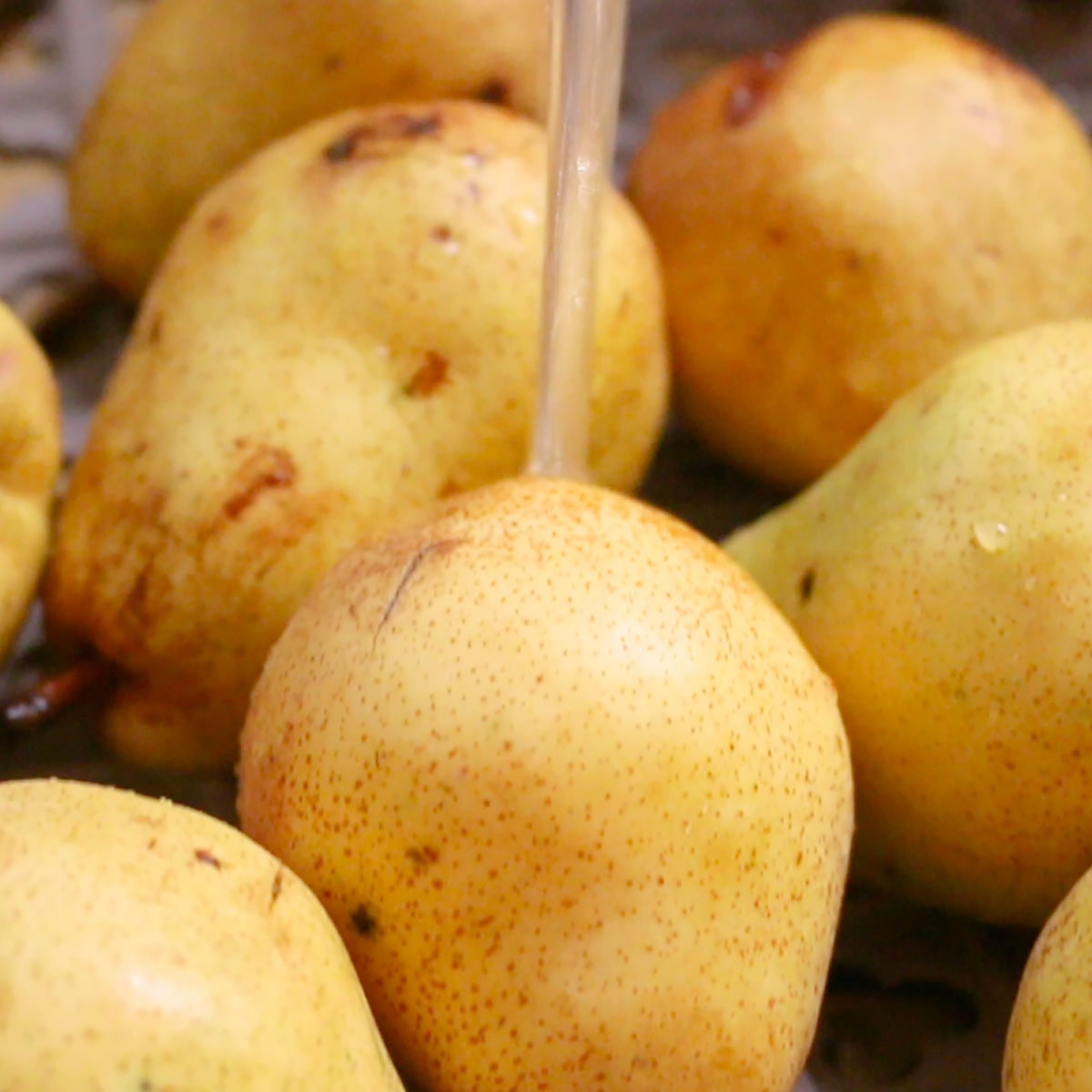 rinse pears