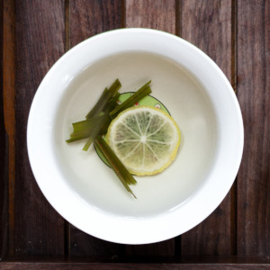 lemongrass tea with fresh lemongrass leaves