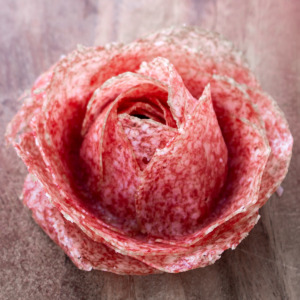 making a salami rose