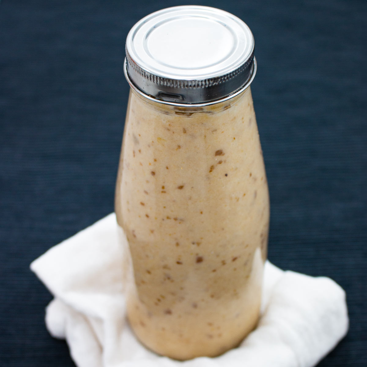 Sapodilla Fruit Smoothie homemade in a bottle