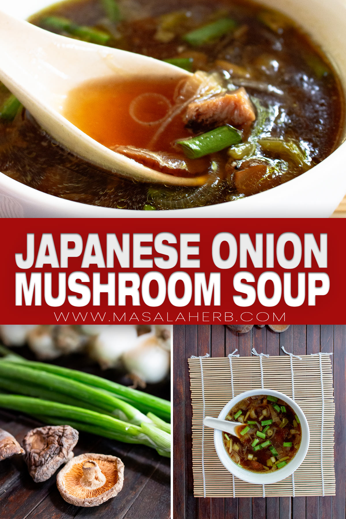 Japanese Onion Mushroom Soup Recipe pin picture