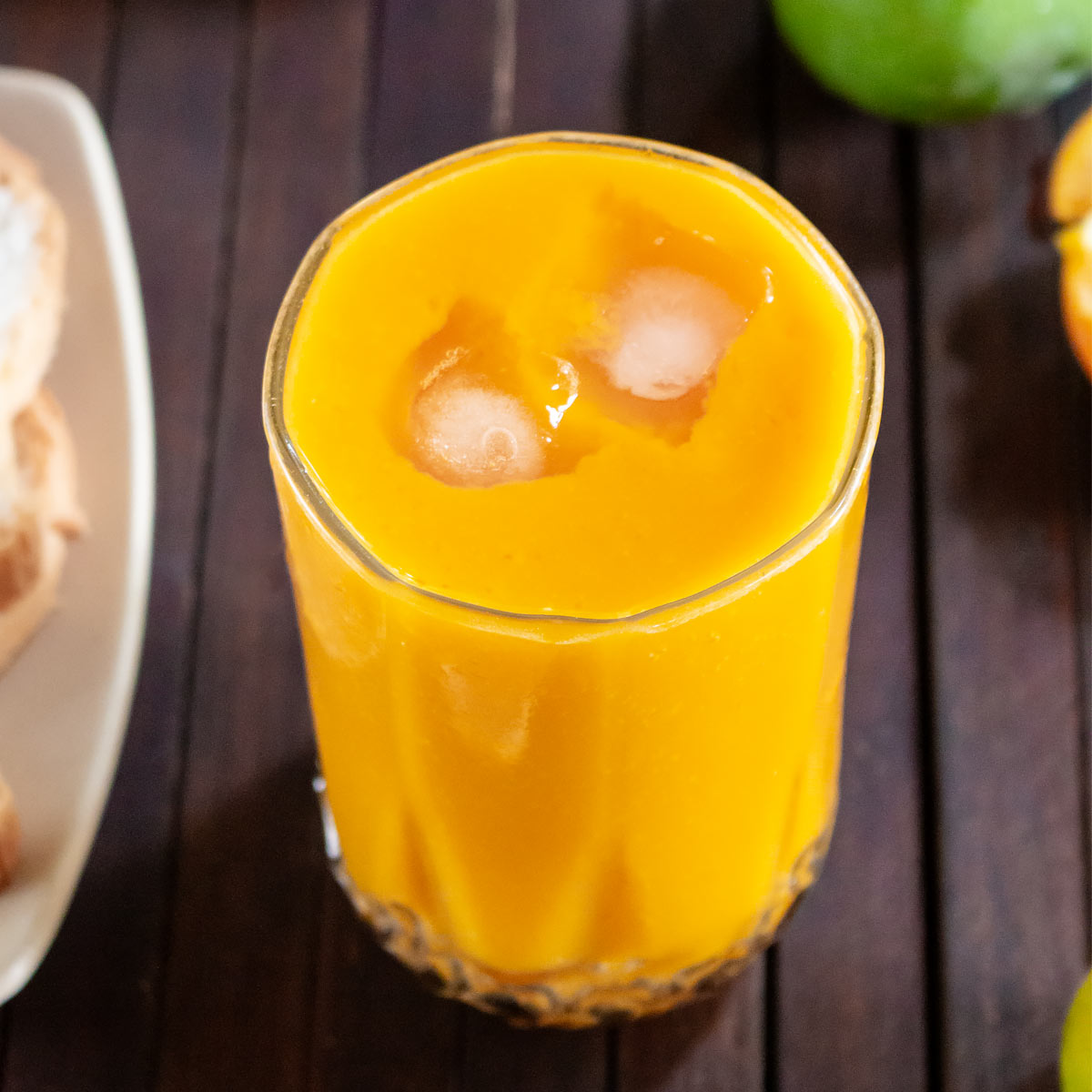 Orange Mango Juice with Fresh Fruits