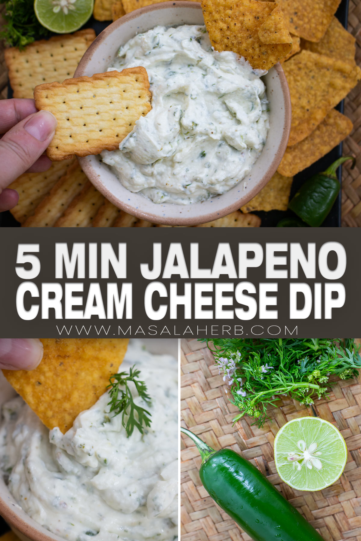 5 min Jalapeño Cream Cheese Dip Recipe pin picture
