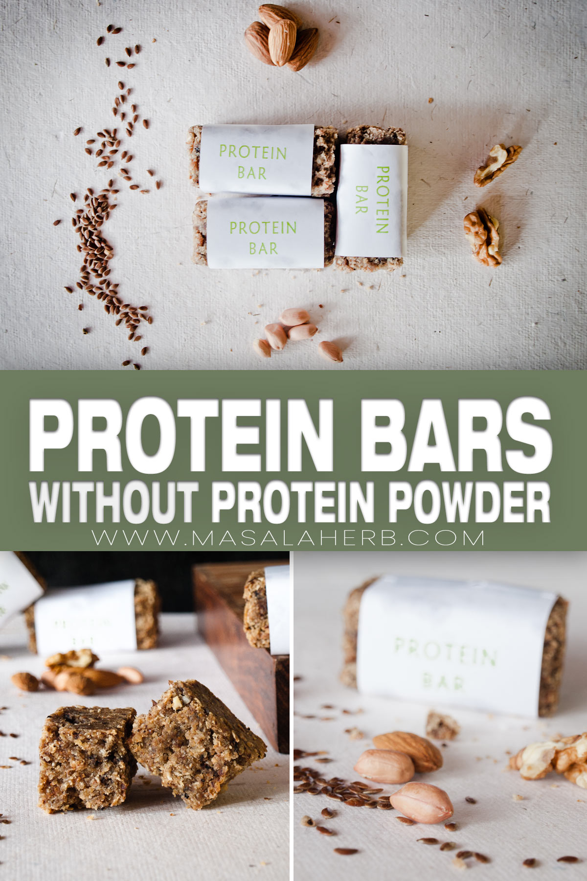 Baked Protein Bars without Protein Powder Recipe pin picture