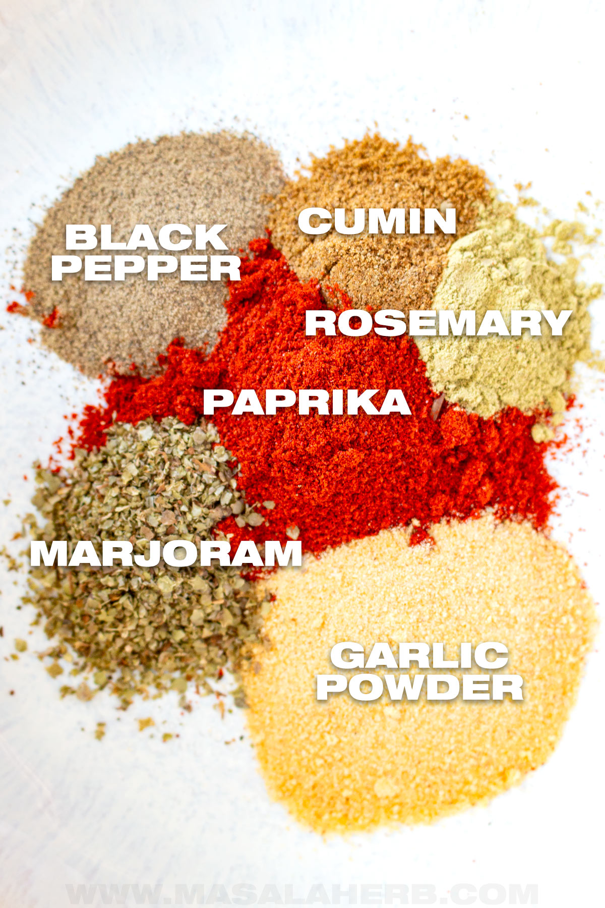 spices and herbs for the chicken seasoning