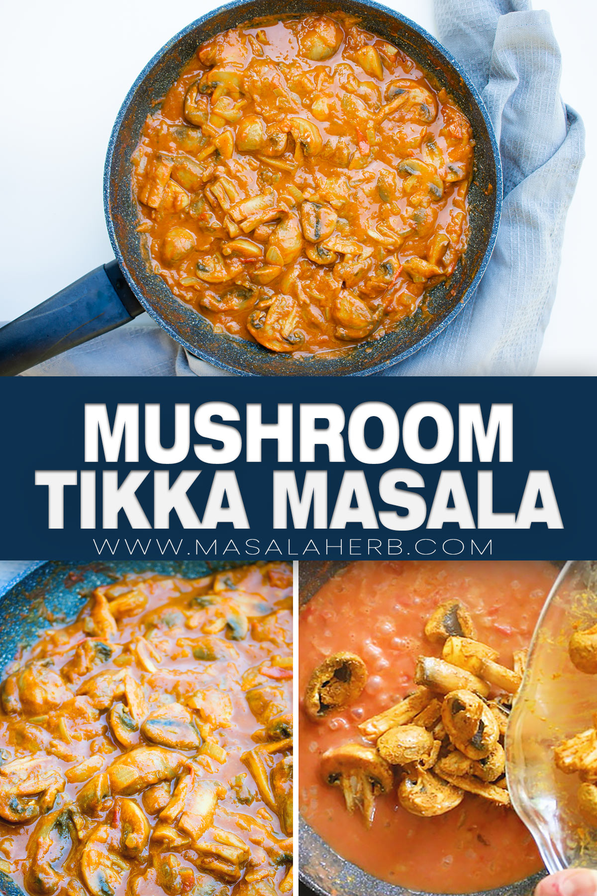 Mushroom Tikka Masala Recipe pin picture