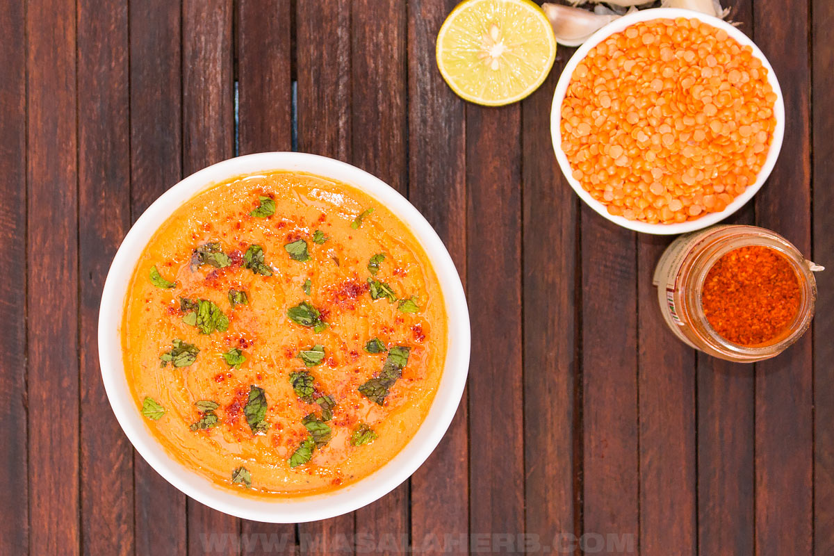 ingredients for red lentil soup