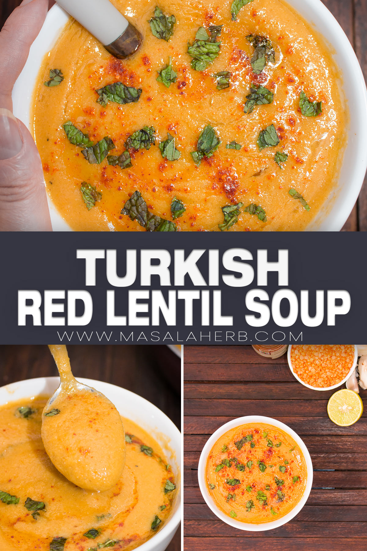 Turkish Red Lentil Soup Recipe pin picture