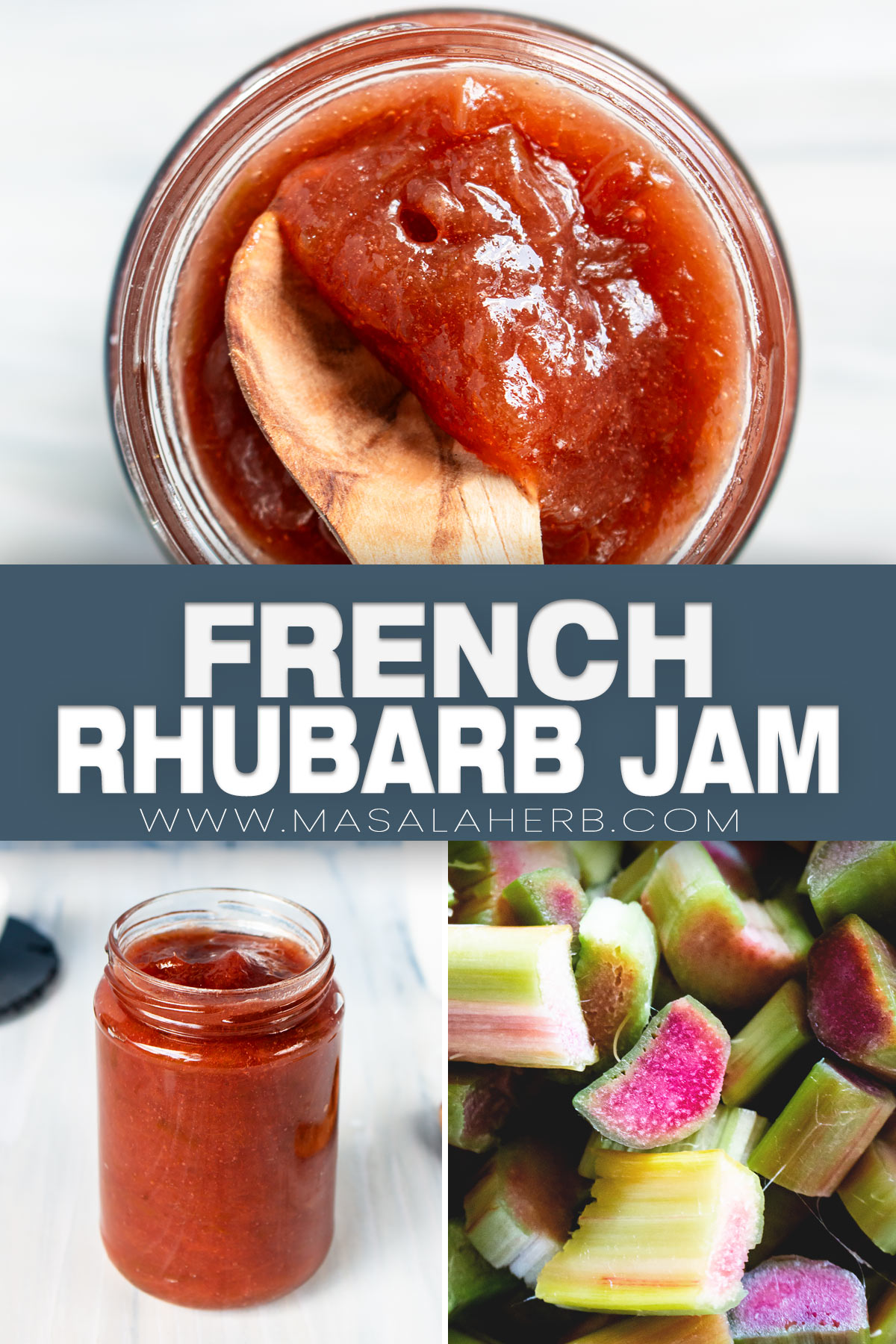 French Rhubarb Jam Recipe pin picture