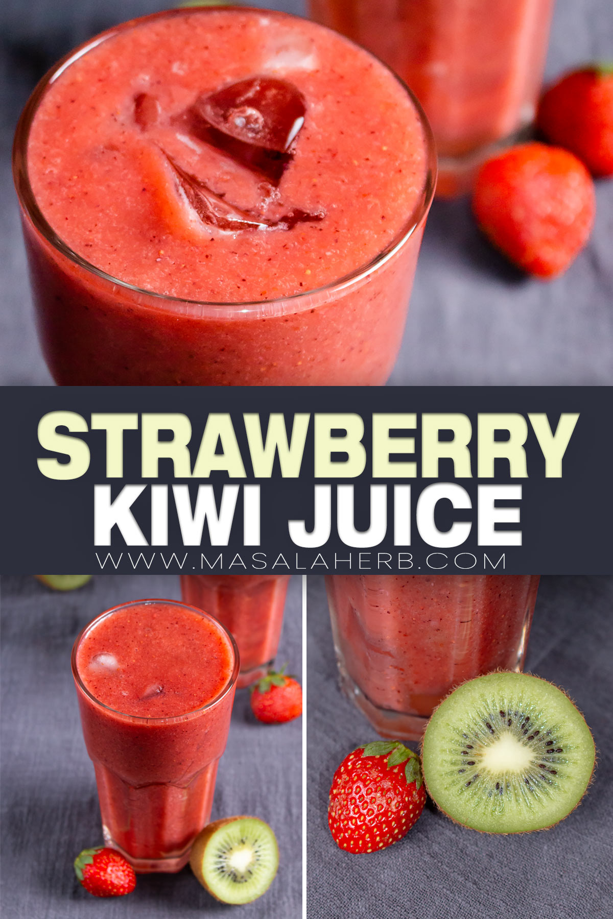 Strawberry Kiwi Juice Recipe pin picture