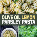 Olive Oil Lemon Parsley Pasta Recipe Pin Image