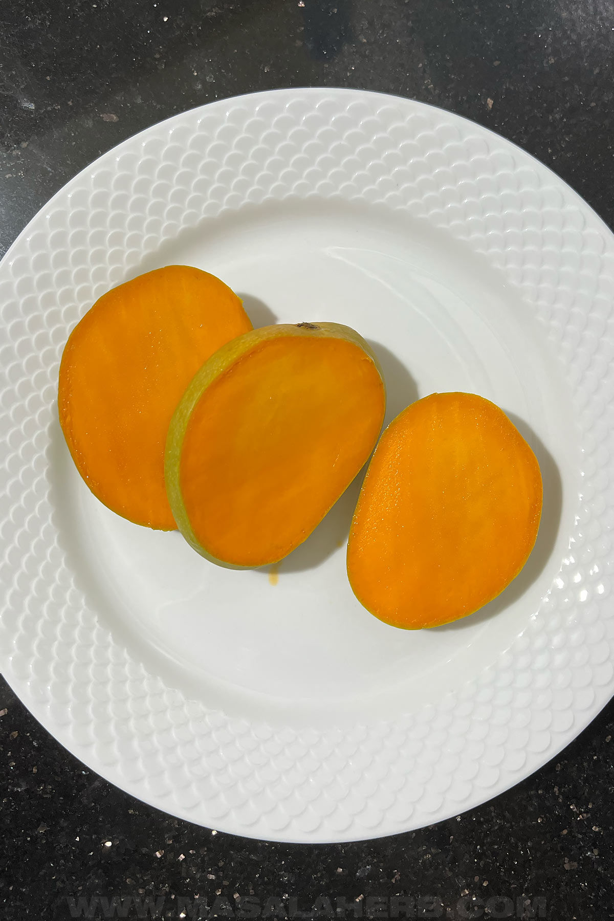 Alphonso mango cut open