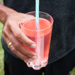 currant syrup and water