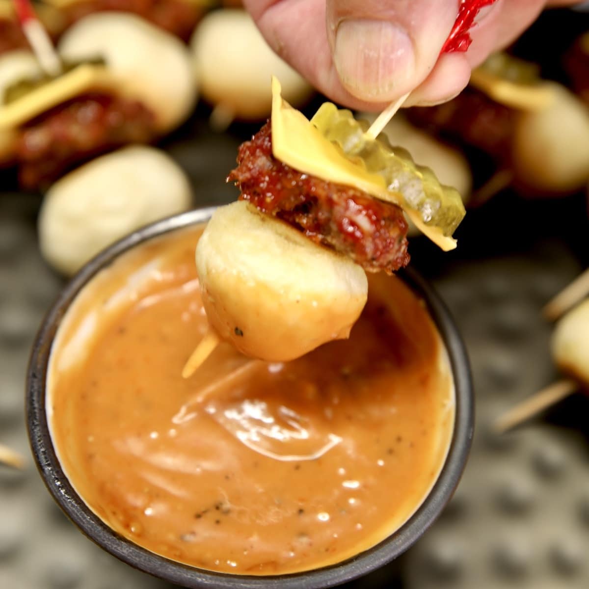Mini Cheeseburger Party Skewers