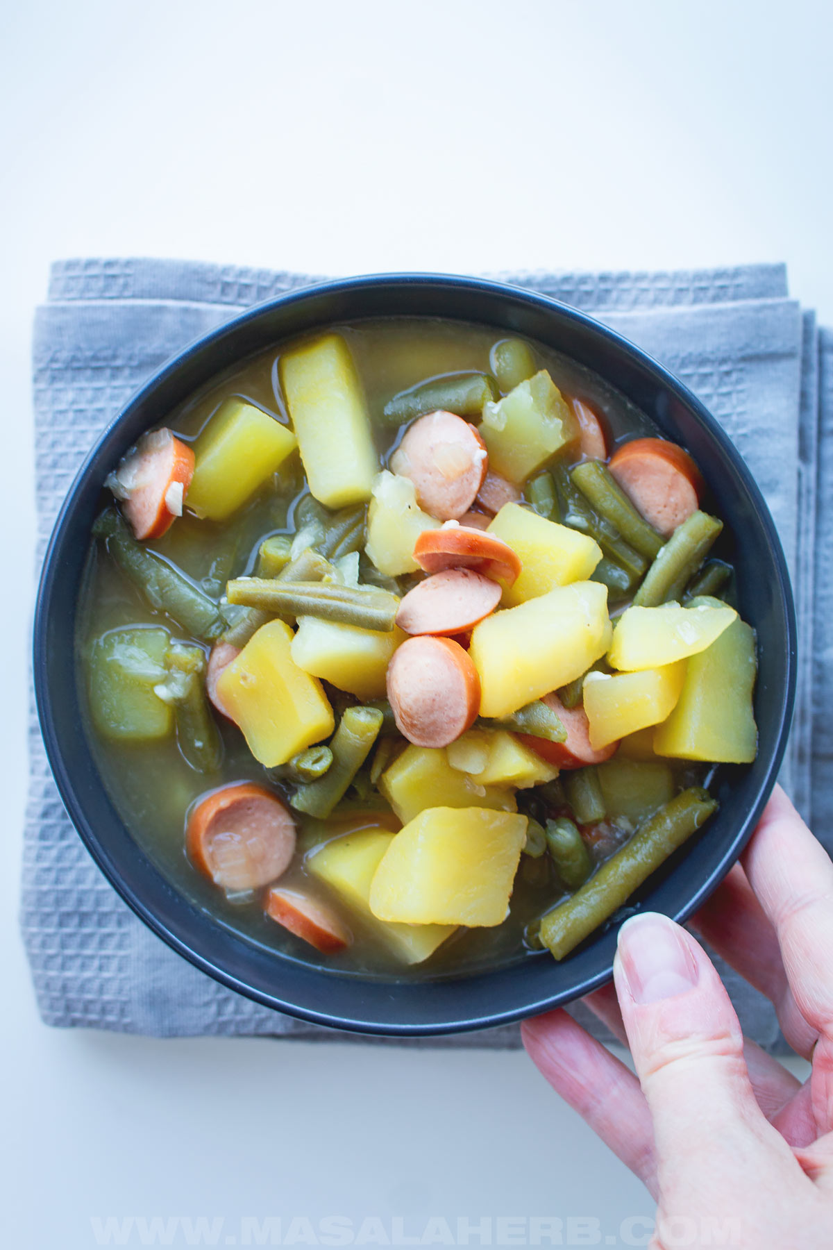 green beans potato sausage stew