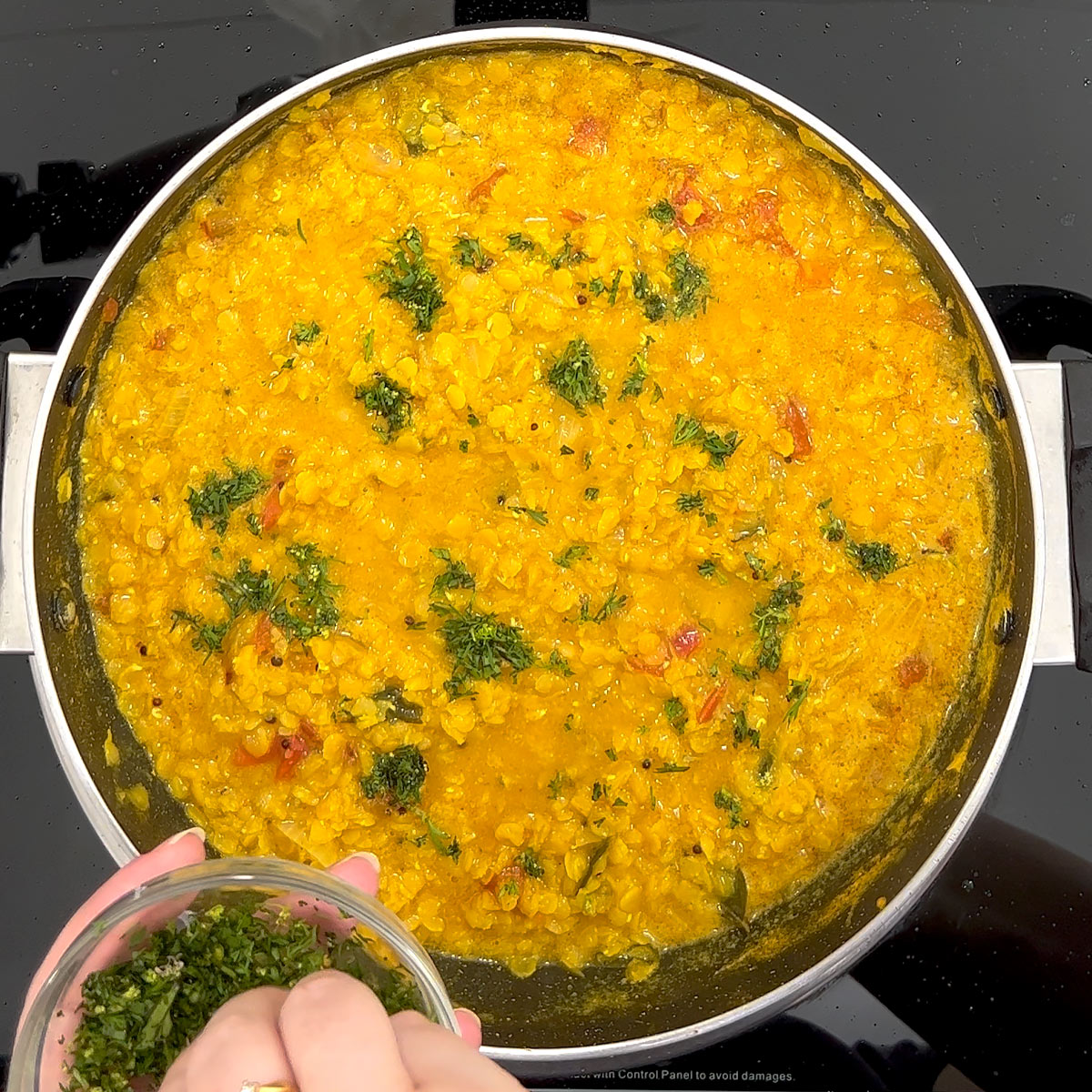 garnish with freshly chopped cilantro