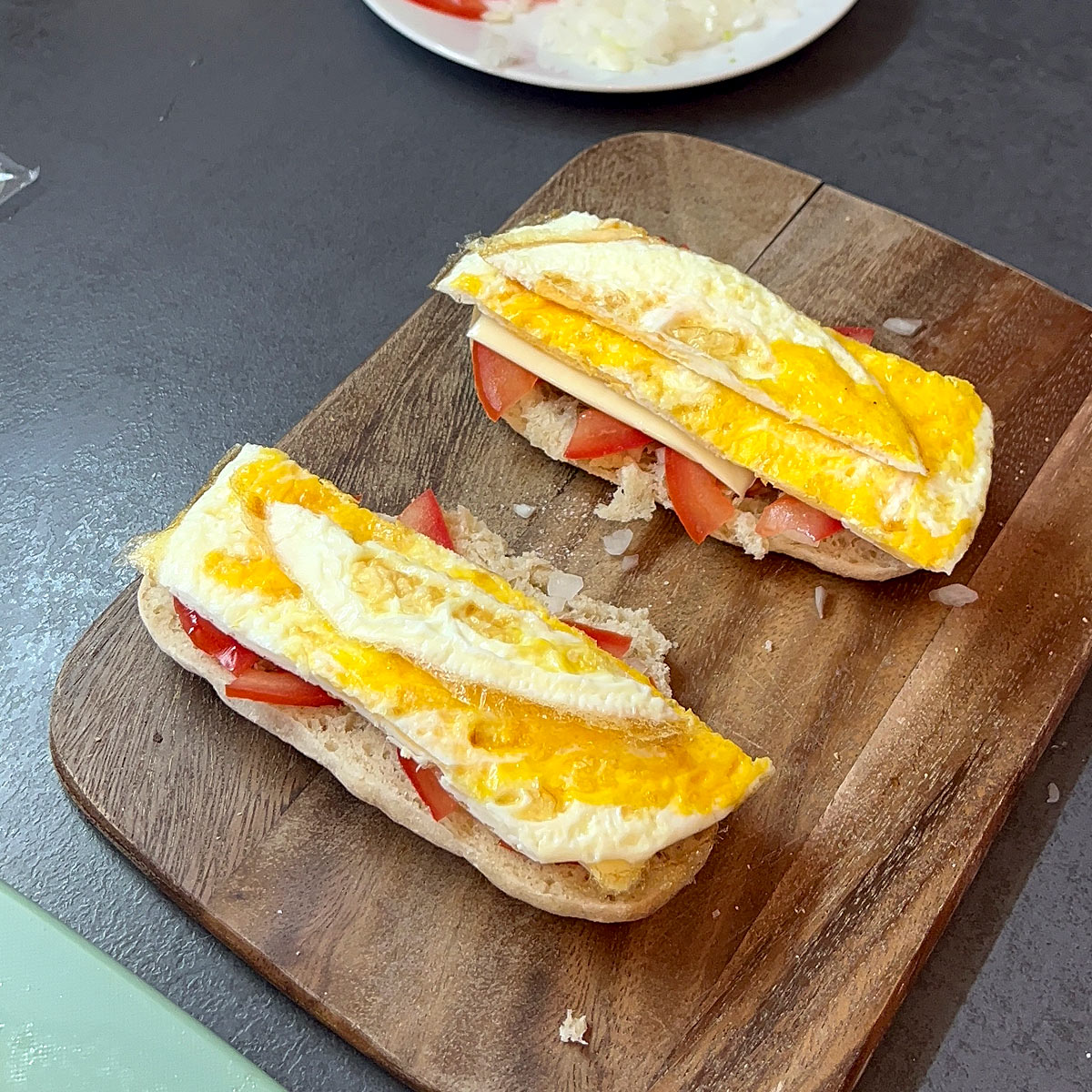 arrange egg slices over the cheese