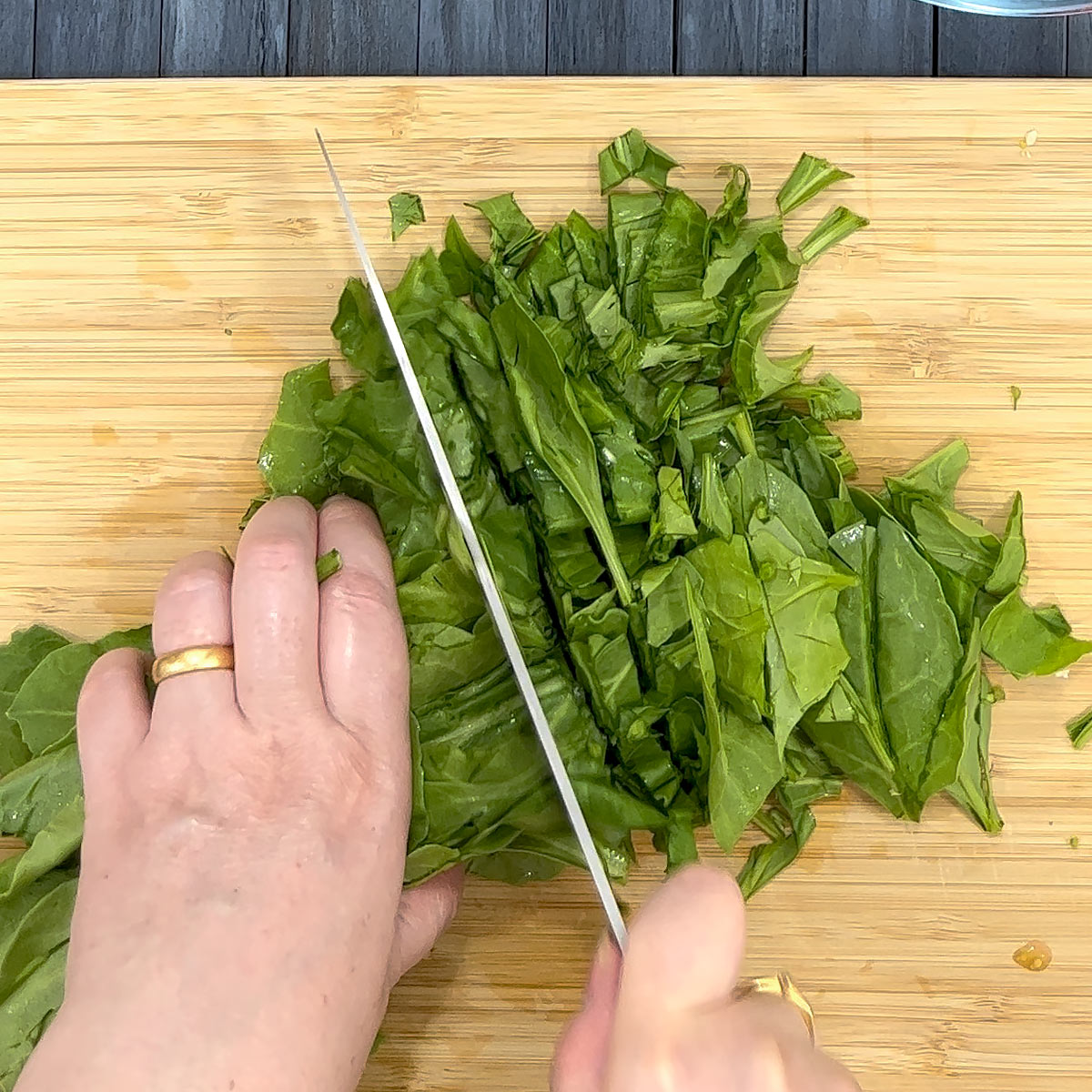 chop spinach