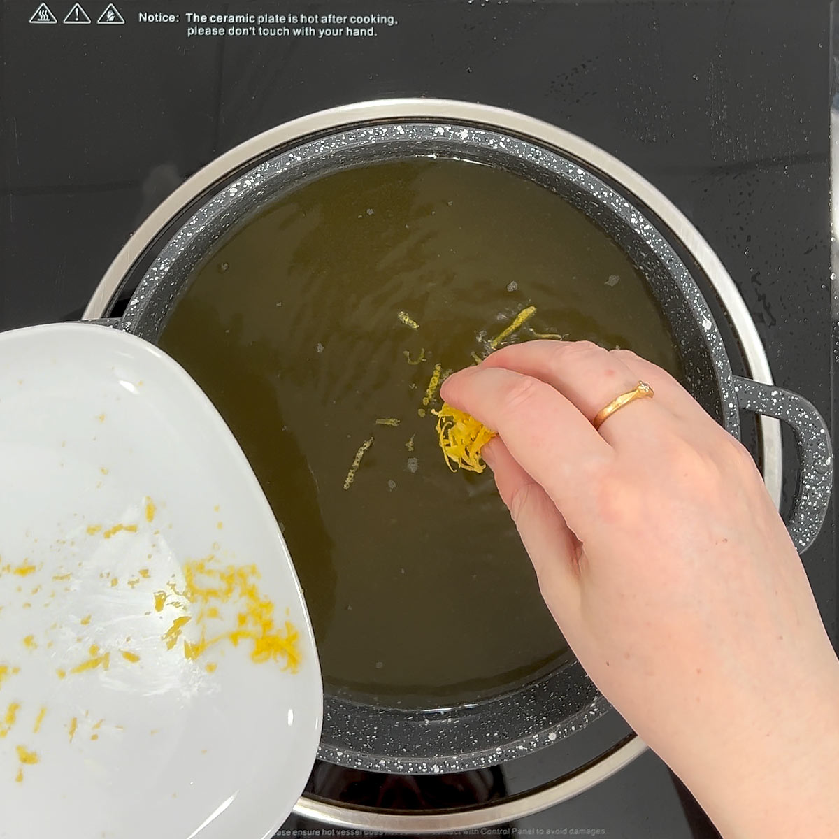 stir in lemon zest