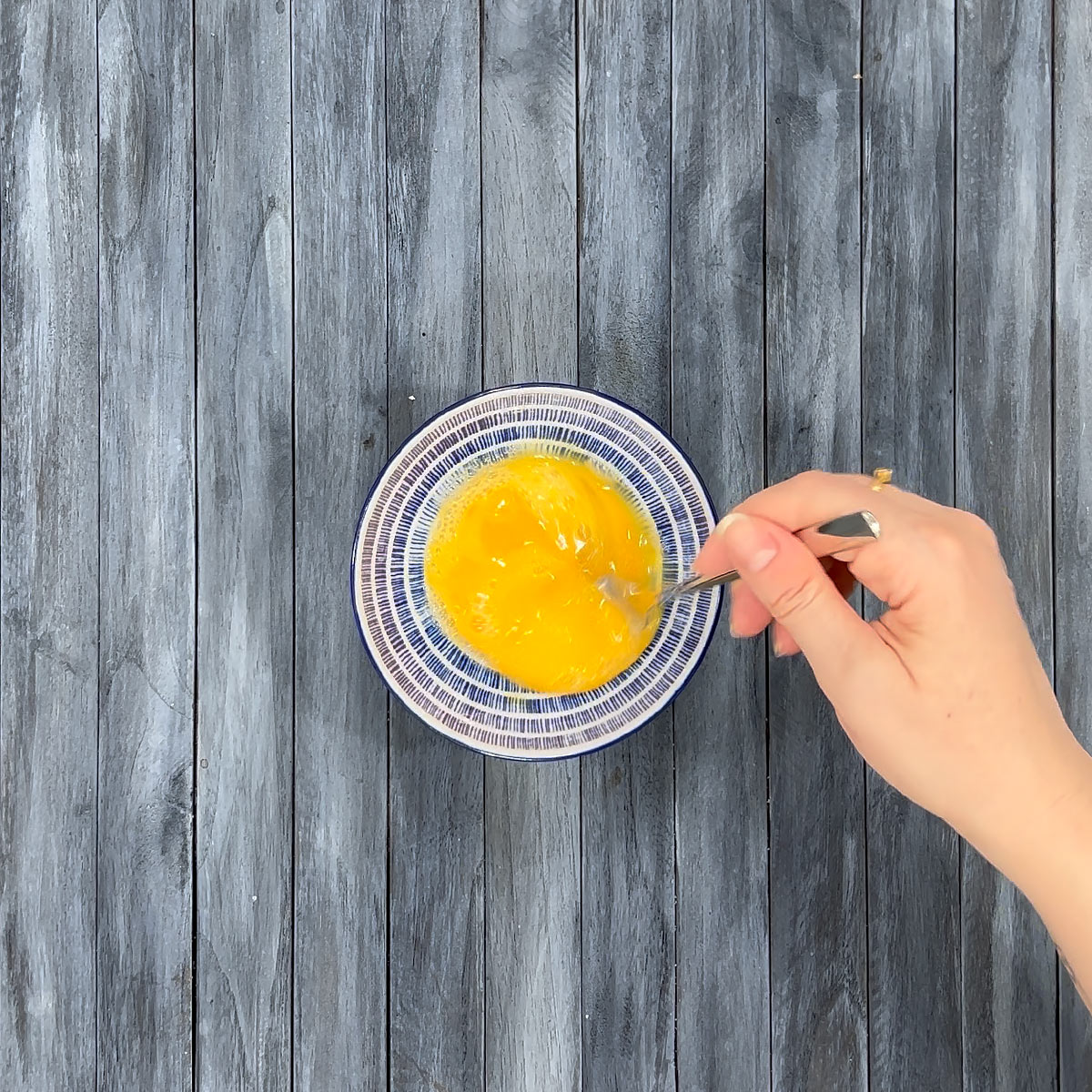 scramble raw egg