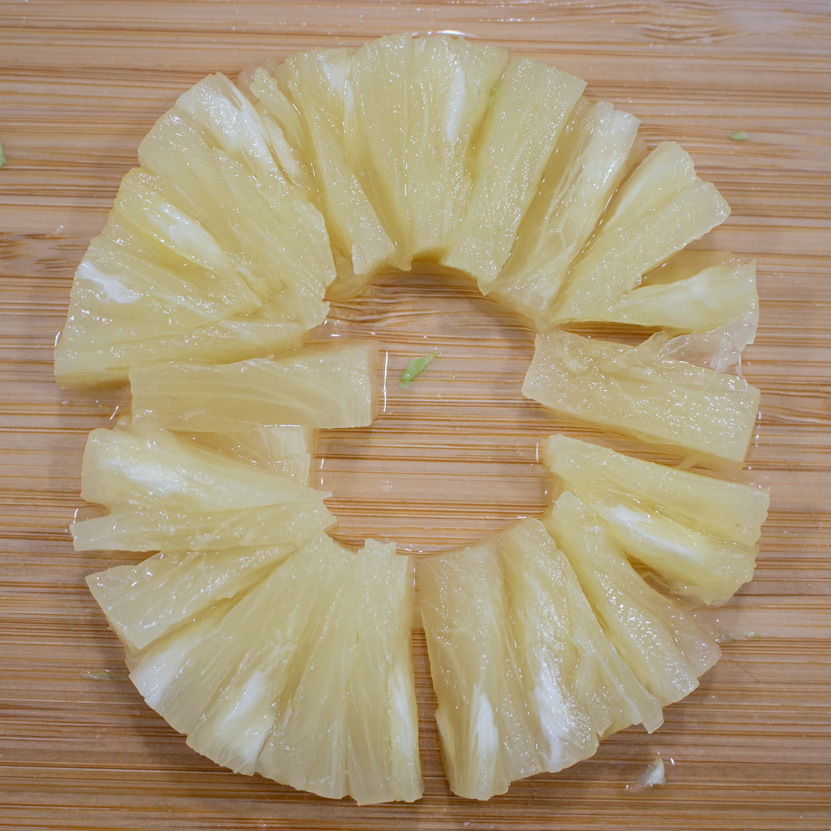 cut pineapple into chunks
