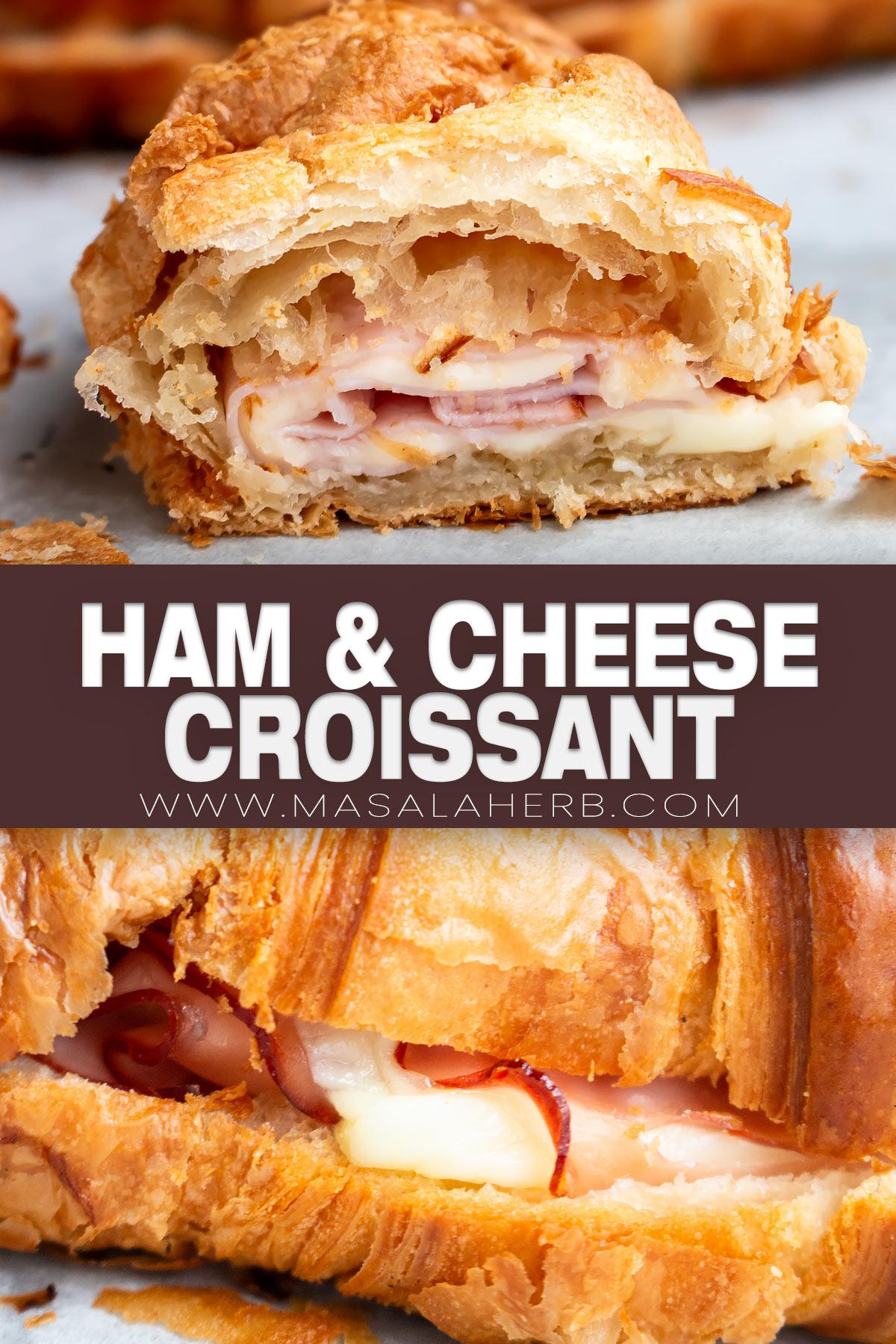 Ham and Cheese Croissant Recipe pin