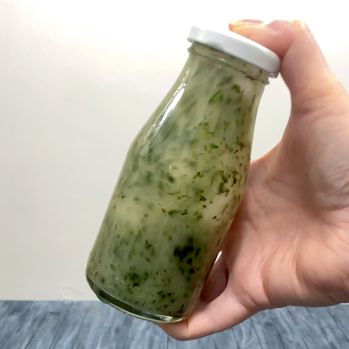 mix or shake Lemon Basil Vinaigrette Dressing