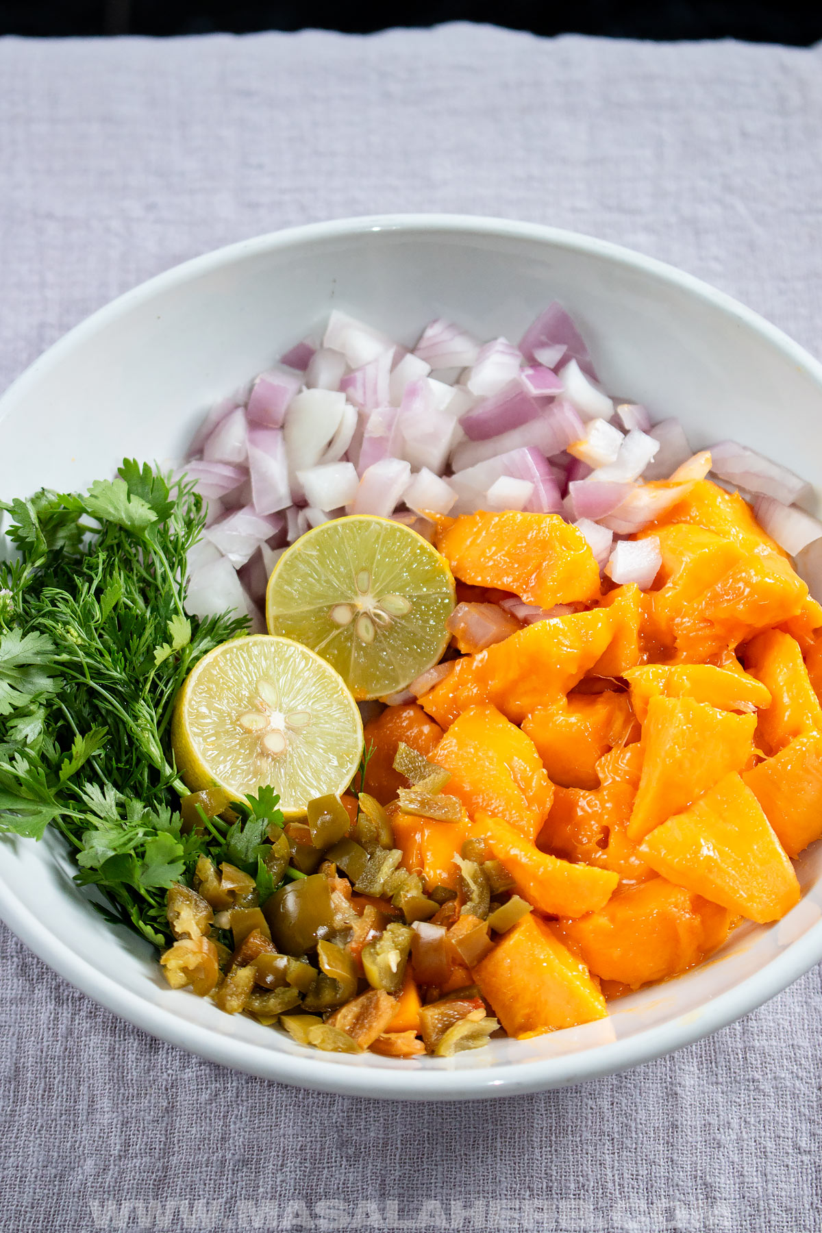 ingredients for Mango Pico de Gallo