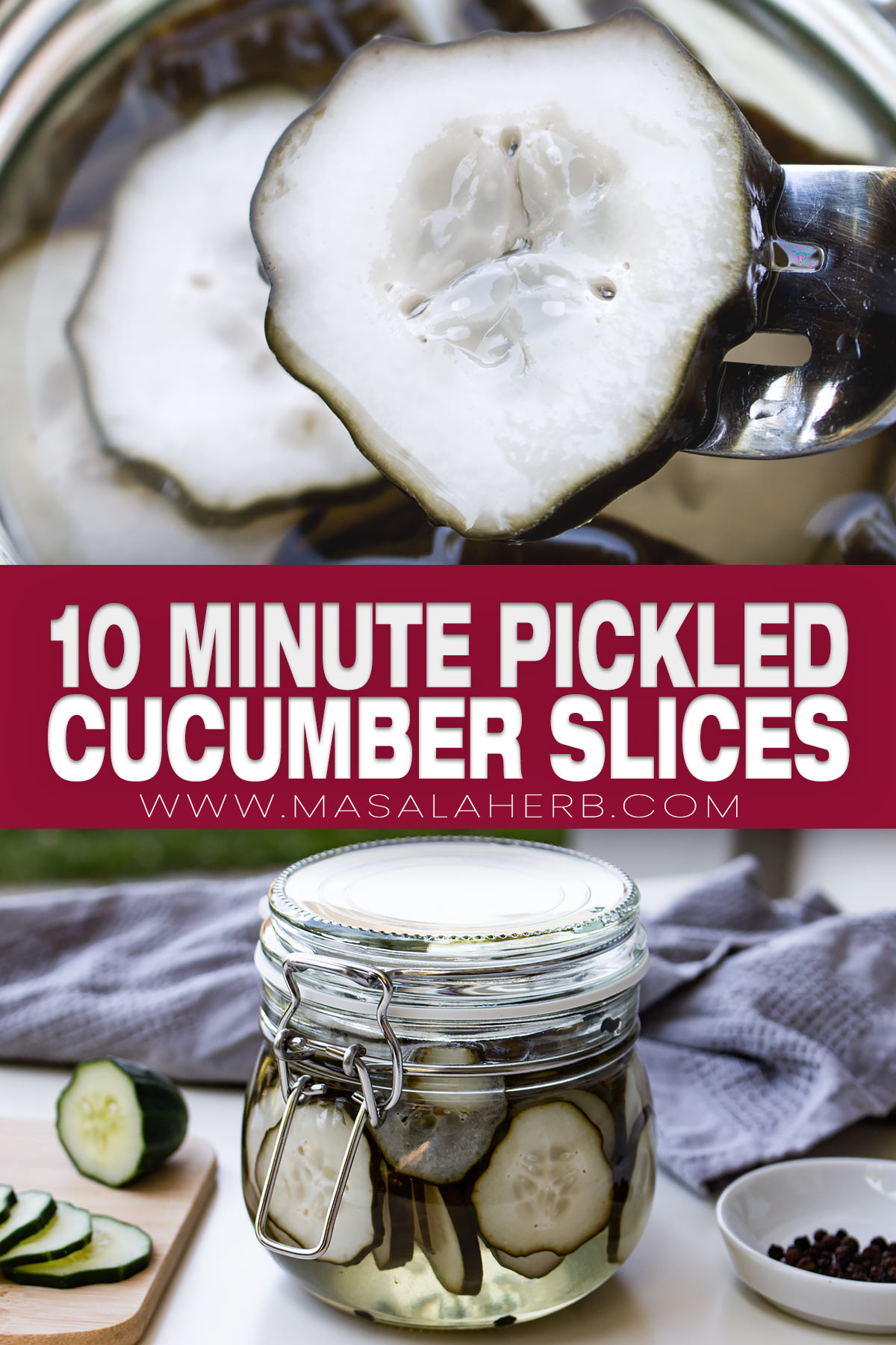 10 Minute Pickled Cucumber Slices (Refrigerator) pin