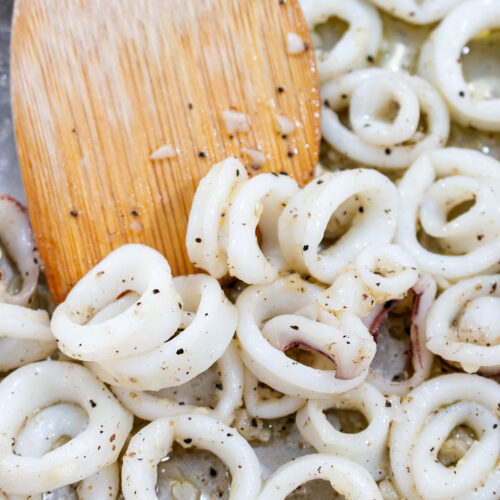 Butter Garlic Pan-Fried Calamari Rings (Squids)