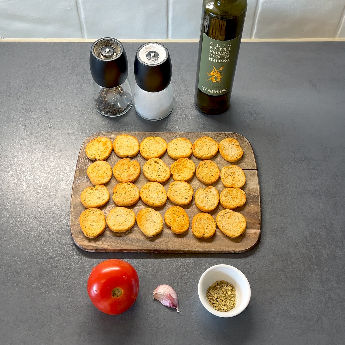 Tomato Bruschetta ingredients