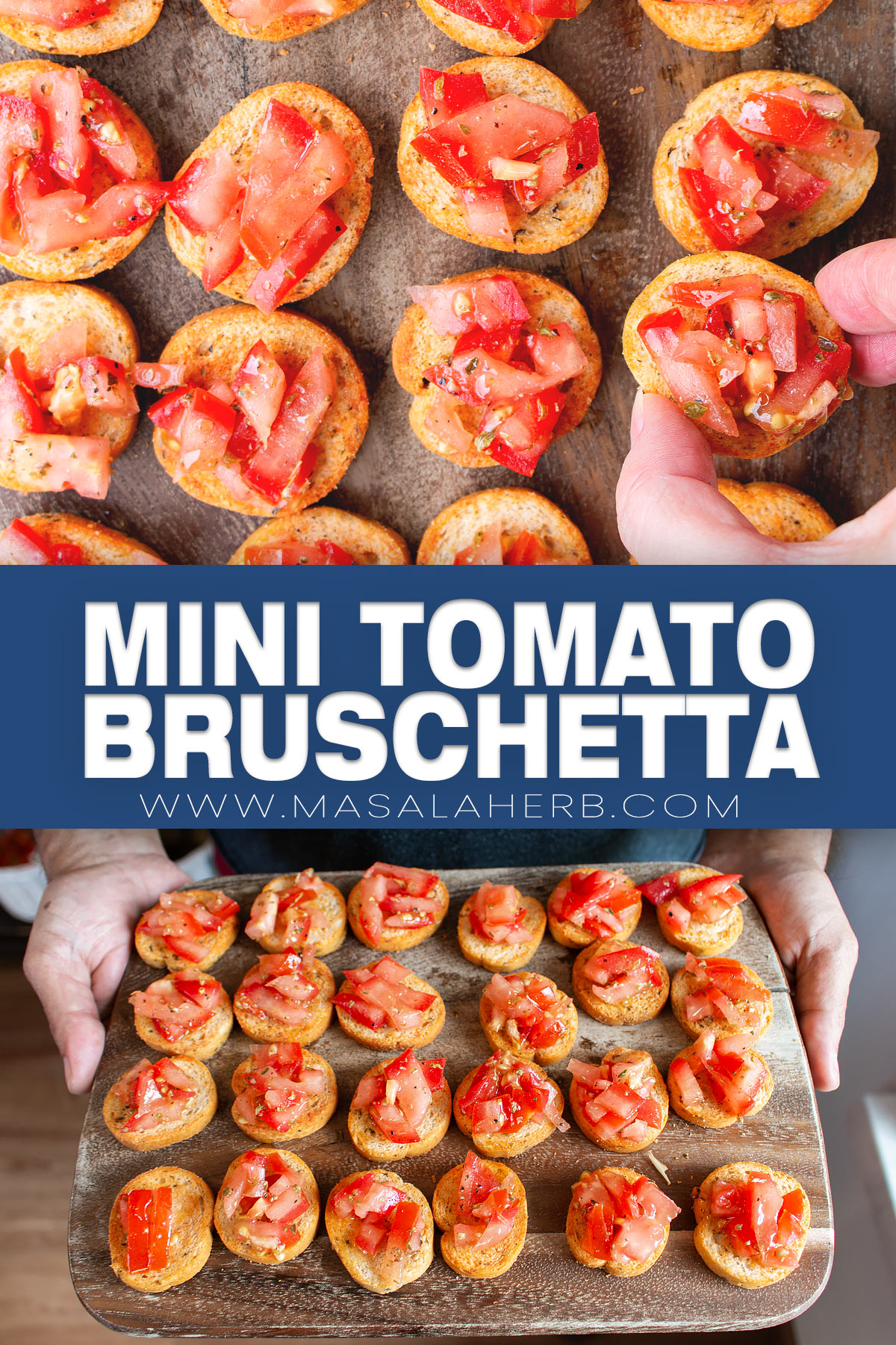 Mini Tomato Bruschetta (Bruschettini) pin