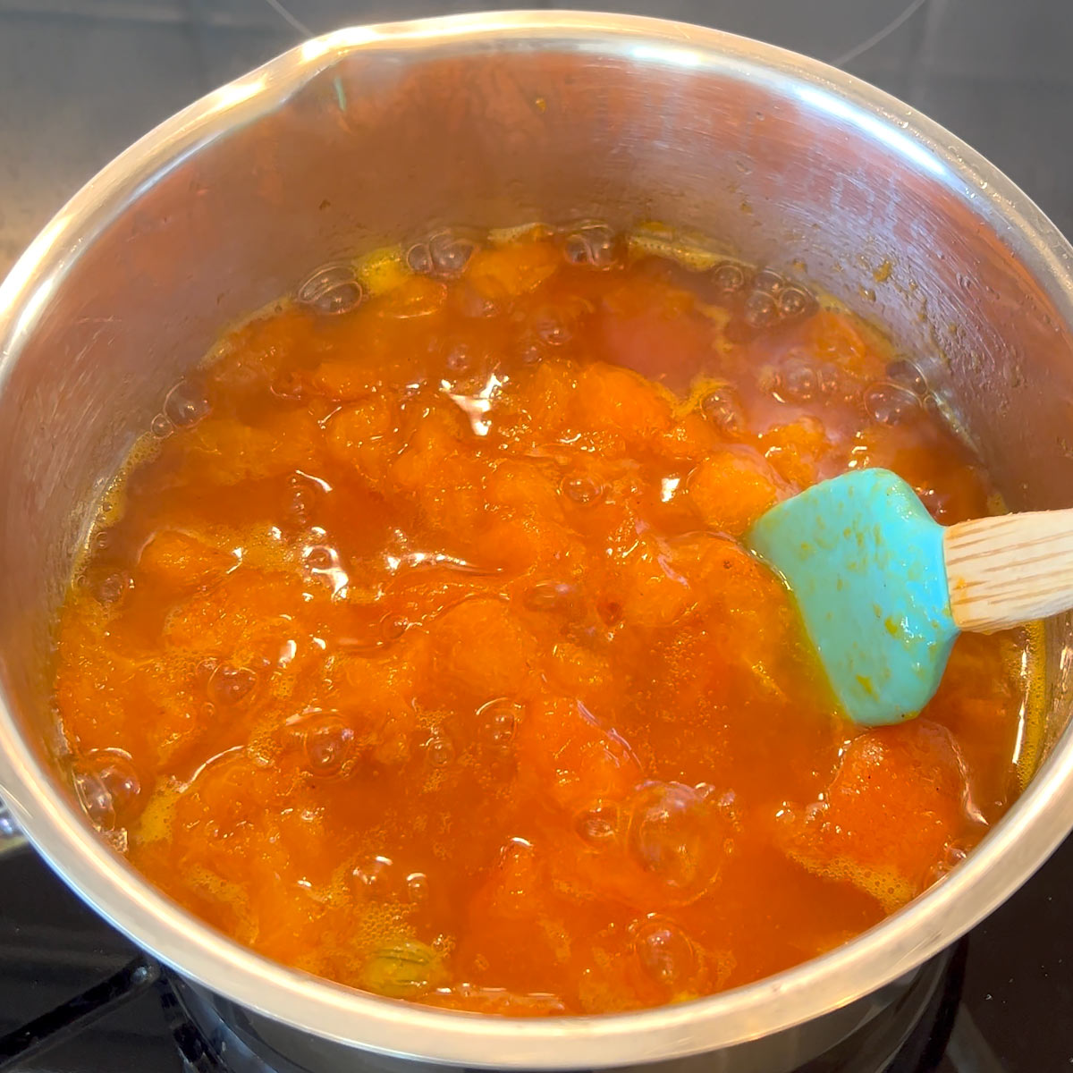 cook apricots until soft