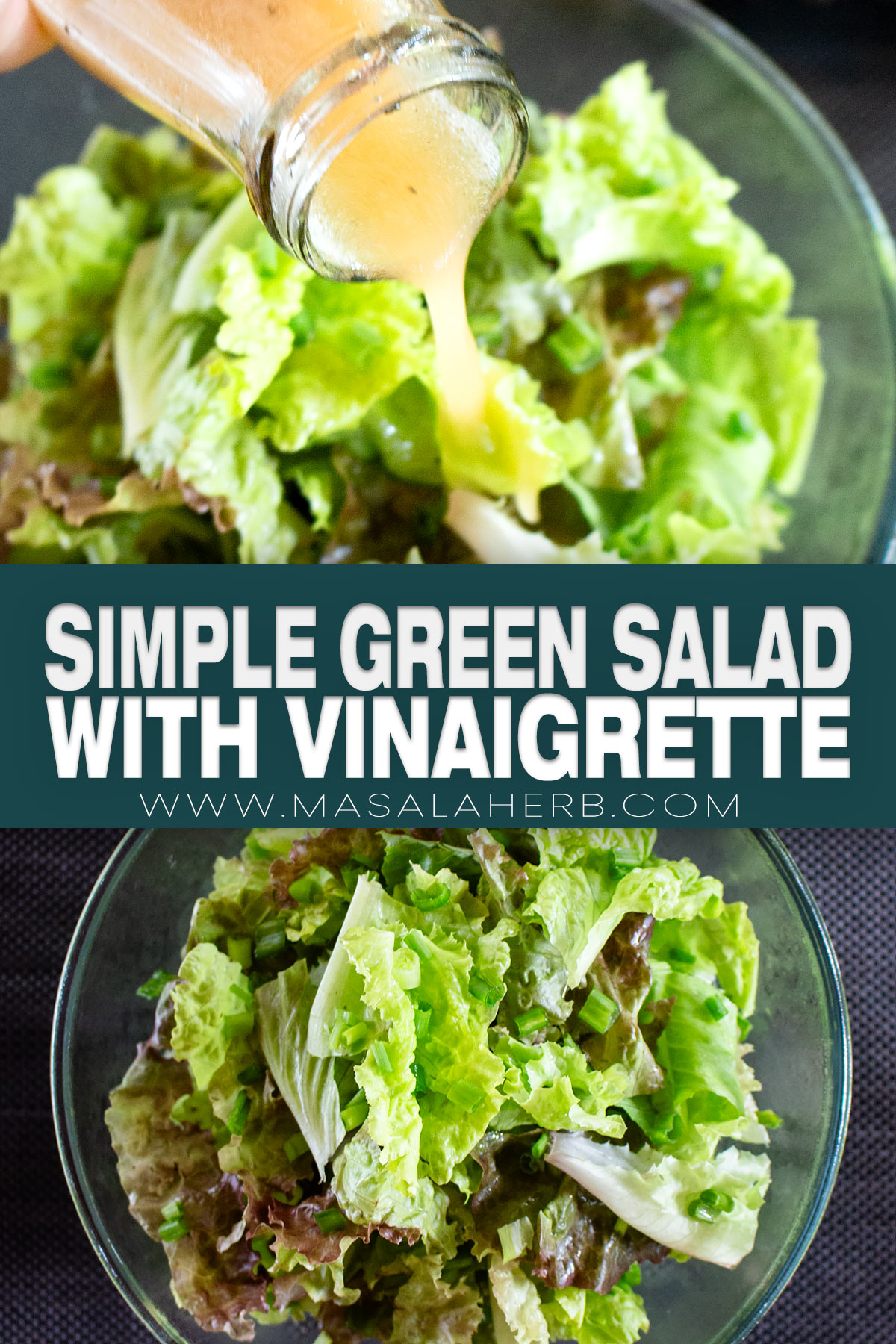Simple Green Salad with Vinaigrette pin