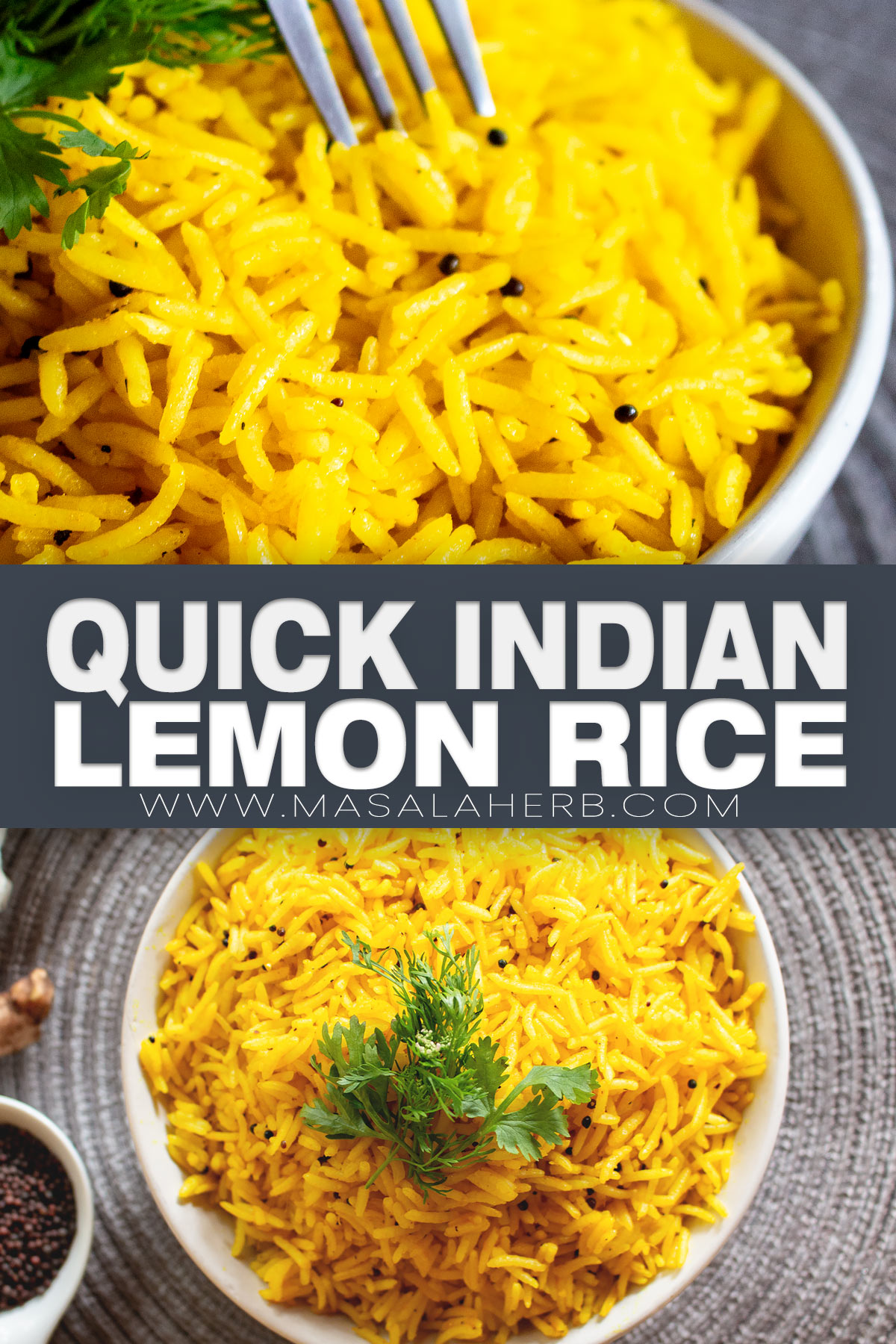 Quick Indian Lemon Rice Recipe pin