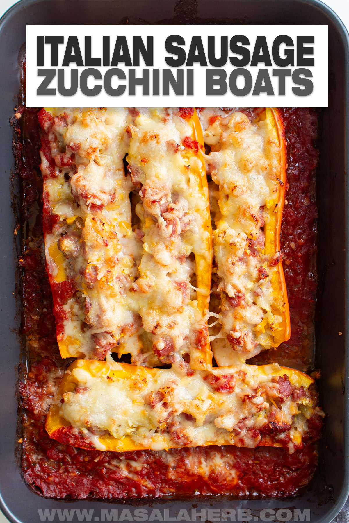Stuffed Italian Sausage Zucchini Boats cover