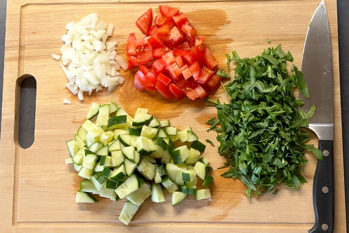 dice vegetables