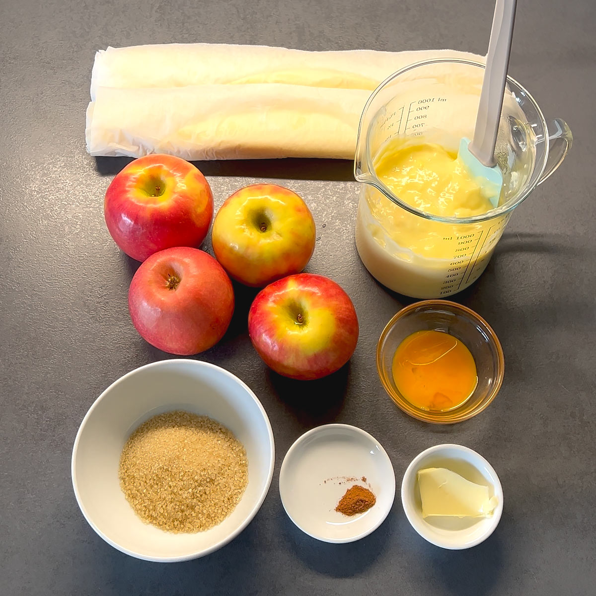 Layered Apple Custard Pie Recipe ingredients