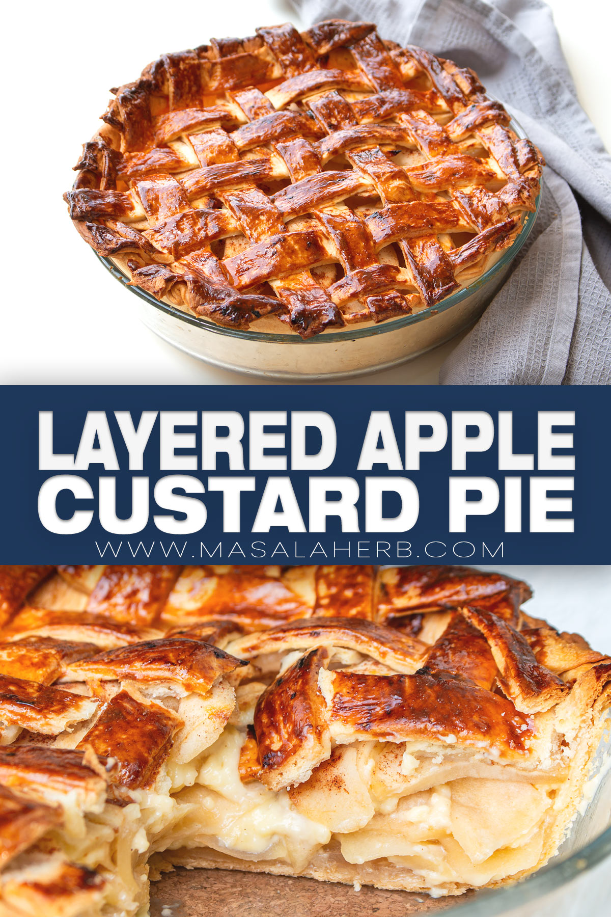 Layered Apple Custard Pie Recipe pin