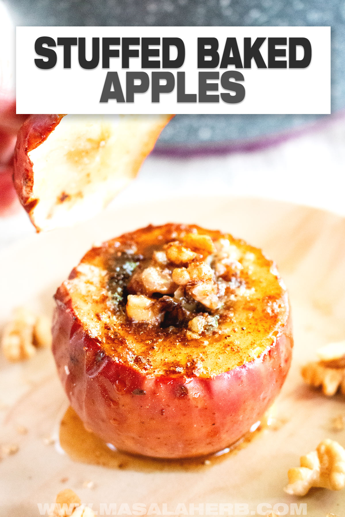 Stuffed Baked Apples with Walnuts pin