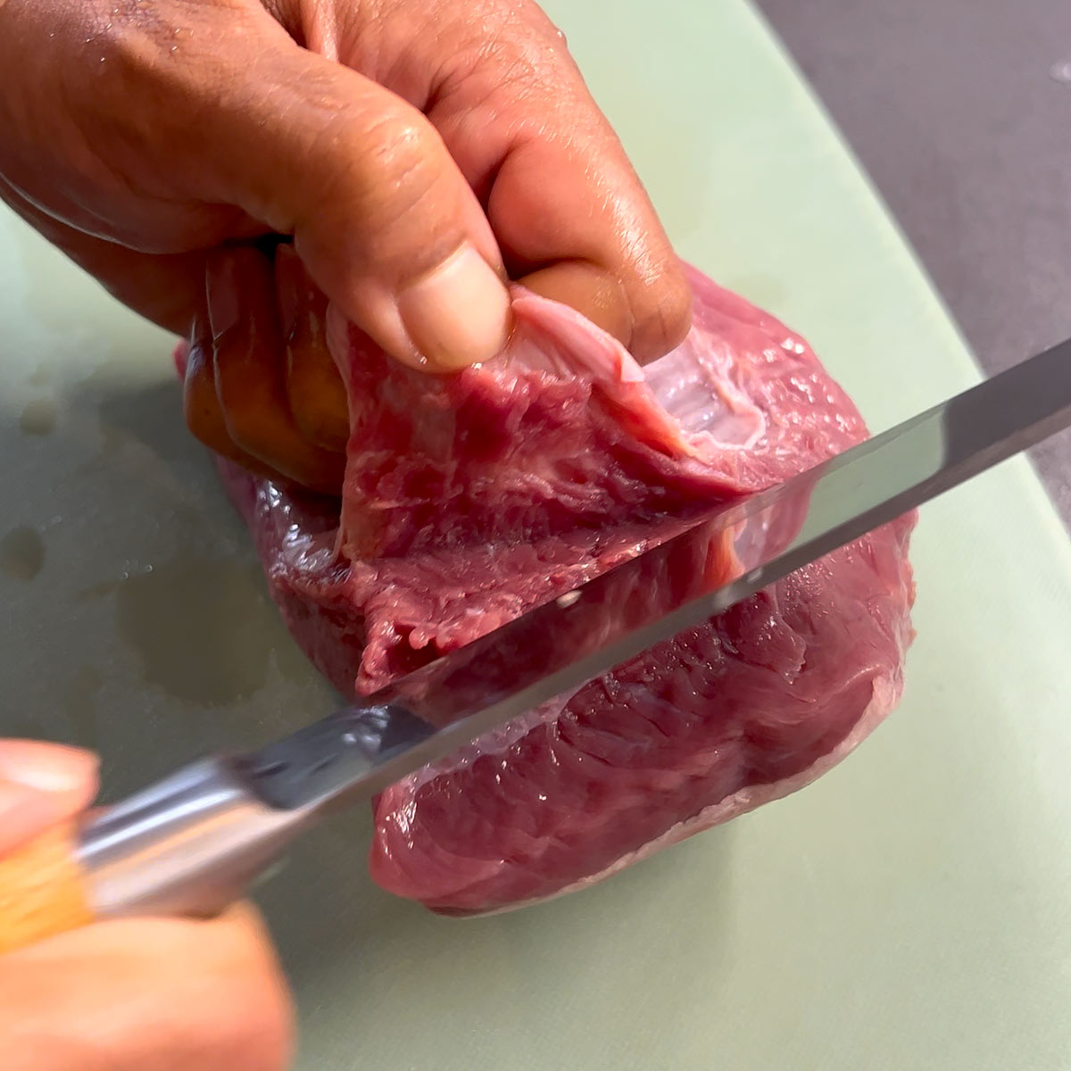 slice off fat cap