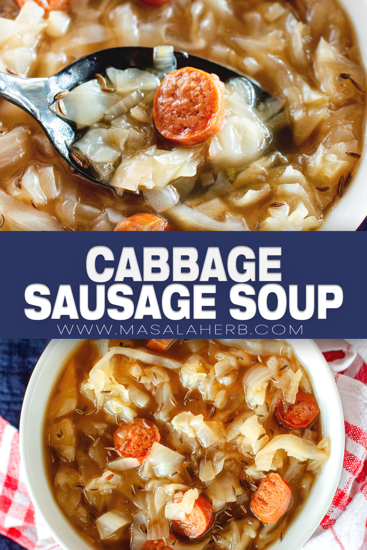 Cabbage Sausage Soup Recipe pin