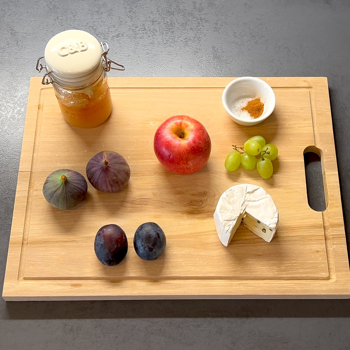 Fall Baked Brie with Fruit Recipe ingredients