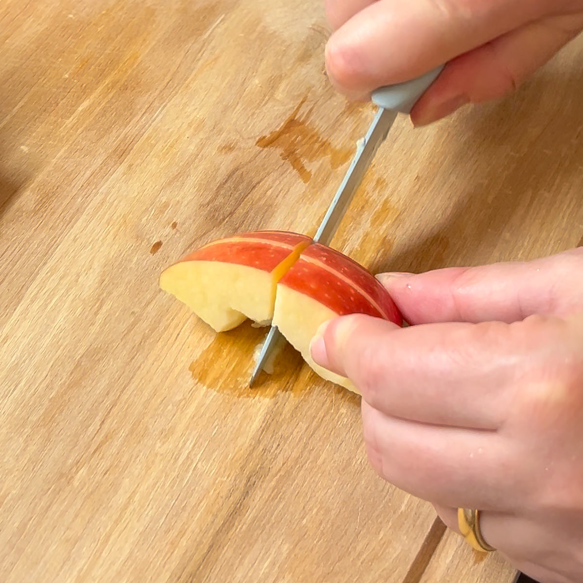 apple cut into chunks