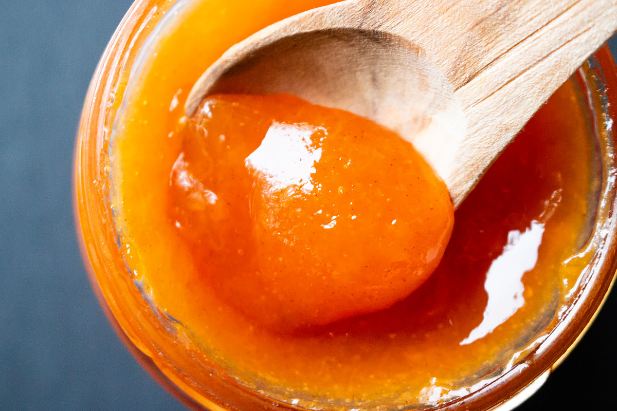 close up persimmon jam